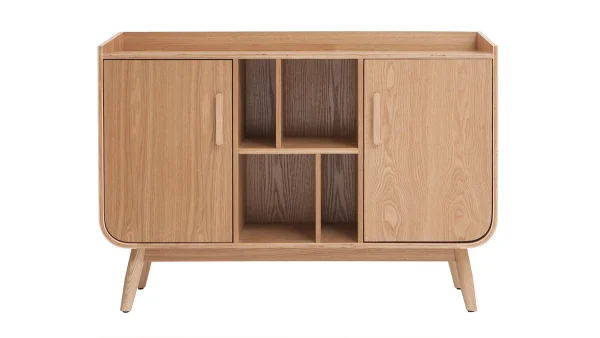Buffet Scandinave En Bois Clair 2 Portes L122 Cm HALLEN 1
