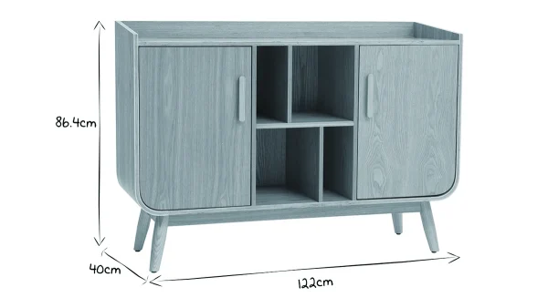 Buffet Scandinave En Bois Clair 2 Portes L122 Cm HALLEN 8