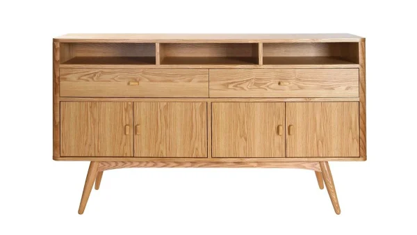Buffet Vintage Bois Clair 4 Portes 2 Tiroirs L160 Cm NORDECO Authenticité garantie 1