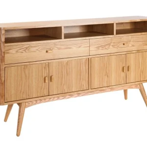 Buffet Vintage Bois Clair 4 Portes 2 Tiroirs L160 Cm NORDECO Authenticité garantie 13