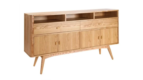 Buffet Vintage Bois Clair 4 Portes 2 Tiroirs L160 Cm NORDECO Authenticité garantie 3