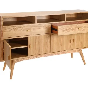 Buffet Vintage Bois Clair 4 Portes 2 Tiroirs L160 Cm NORDECO Authenticité garantie 17