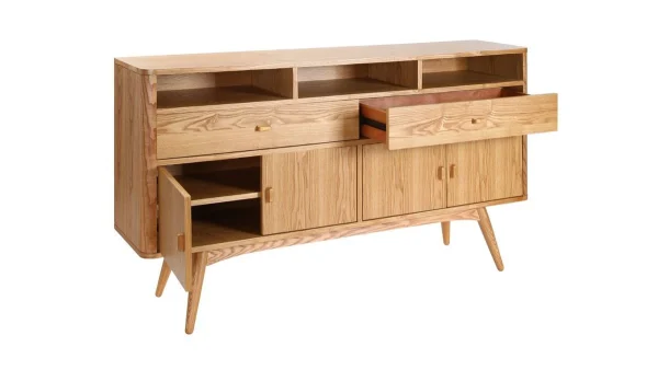 Buffet Vintage Bois Clair 4 Portes 2 Tiroirs L160 Cm NORDECO Authenticité garantie 5