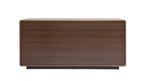 Buffet Vintage Bois Foncé Noyer 3 Portes 3 Tiroirs L160 Cm JAKO à prix réduits 5