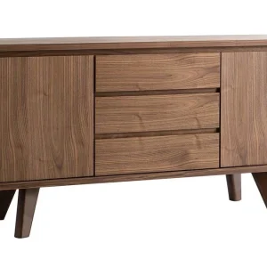 magasins pas chers Buffet Vintage Bois Noyer 2 Portes 3 Tiroirs L160 Cm FIFTIES 12