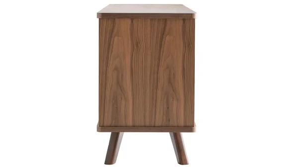 magasins pas chers Buffet Vintage Bois Noyer 2 Portes 3 Tiroirs L160 Cm FIFTIES 4