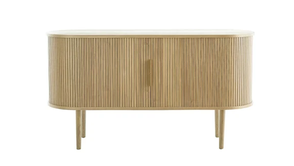 Buffet Vintage En Bois Clair Chêne 2 Portes Coulissantes L138 Cm EPIC 1