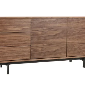 Buffet Vintage En Bois Foncé Noyer 2 Portes 3 Tiroirs L160 Cm MANNY mode tendance 10