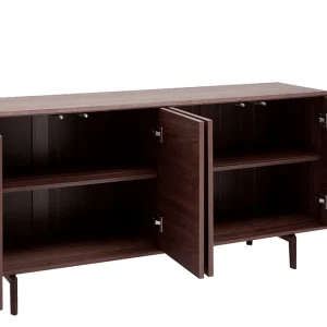 Buffet Vintage En Bois Foncé Noyer 4 Portes L160 Cm SUVA 11