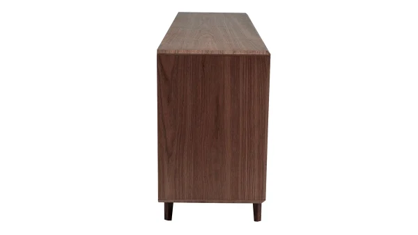 Buffet Vintage En Bois Foncé Noyer 4 Portes L160 Cm SUVA 4