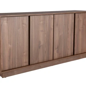 l'unique style Buffet Vintage Finition Bois Foncé Noyer 4 Portes L180 Cm COMO 13