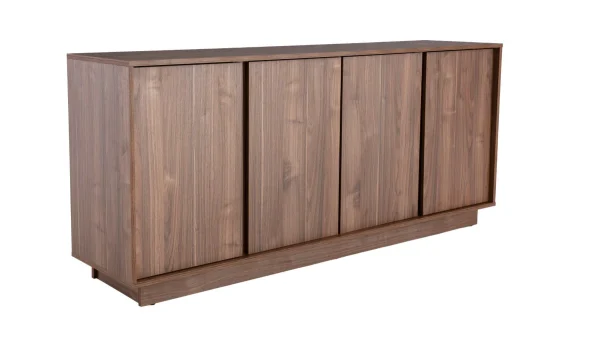 l'unique style Buffet Vintage Finition Bois Foncé Noyer 4 Portes L180 Cm COMO 3