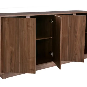 l'unique style Buffet Vintage Finition Bois Foncé Noyer 4 Portes L180 Cm COMO 15