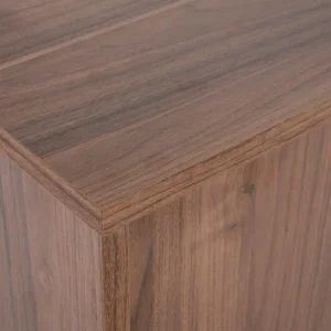 l'unique style Buffet Vintage Finition Bois Foncé Noyer 4 Portes L180 Cm COMO 19