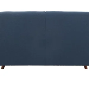 Canapé 2 Places En Tissu Bleu Foncé Et Bois Foncé EKTOR 13