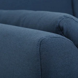 Canapé 2 Places En Tissu Bleu Foncé Et Bois Foncé EKTOR 15