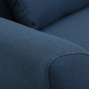 Canapé 3 Places En Tissu Bleu Foncé Et Bois Foncé EKTOR 14