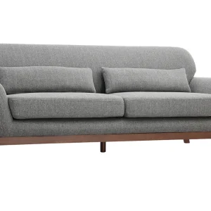 Canapé 3 Places En Tissu Gris Et Bois Foncé YOKO grande surprise 11