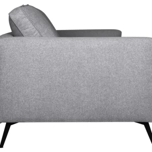 Canapé 4 Places En Tissu Gris Et Métal Noir OSMANN bas prix 14