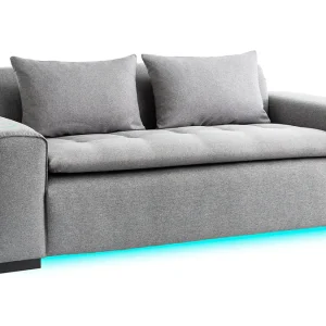 acheter Canapé Connecté 3 Places En Tissu Gris Clair 12