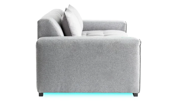 acheter Canapé Connecté 3 Places En Tissu Gris Clair 4
