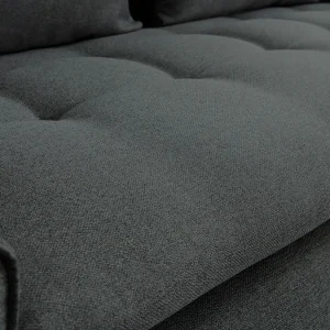 se précipiter pour acheter Canapé Connecté 3 Places En Tissu Gris Foncé 15