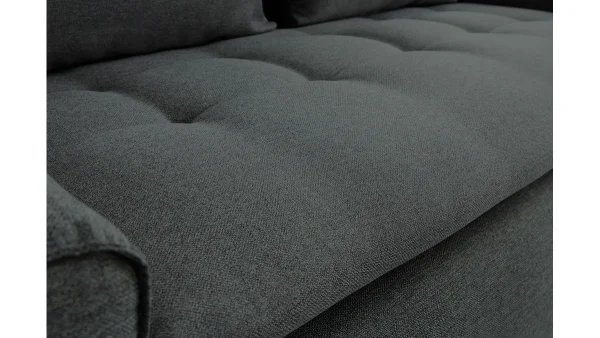 se précipiter pour acheter Canapé Connecté 3 Places En Tissu Gris Foncé 5