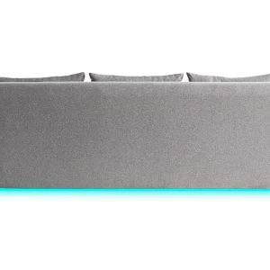 pas cher Canapé Connecté 4 Places En Tissu Gris Clair 18