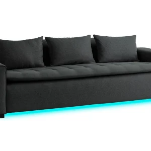 Canapé Connecté 4 Places Tissu Gris Foncé 13