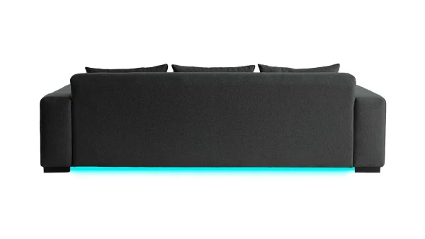 Canapé Connecté 4 Places Tissu Gris Foncé 4