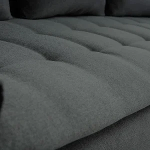 Canapé Connecté 4 Places Tissu Gris Foncé 17