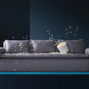 Canapé Connecté 4 Places Tissu Gris Foncé 21
