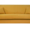 grande marque pas cher Canapé Convertible 3 Places En Tissu Effet Velours Jaune Moutarde Et Bois Clair Avec Matelas 12 Cm SKANDY 20