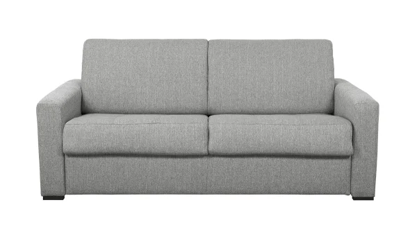 Canapé Convertible 3 Places En Tissu Gris Avec Matelas 12 Cm DOME 1