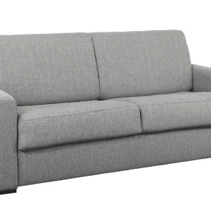 Canapé Convertible 3 Places En Tissu Gris Avec Matelas 12 Cm DOME 13