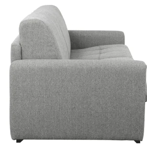 Canapé Convertible 3 Places En Tissu Gris Avec Matelas 12 Cm DOME 17