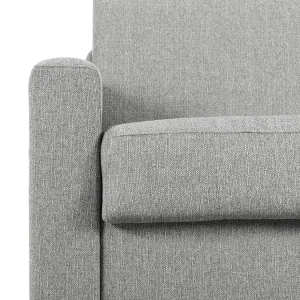Canapé Convertible 3 Places En Tissu Gris Avec Matelas 12 Cm DOME 19
