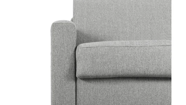 Canapé Convertible 3 Places En Tissu Gris Avec Matelas 12 Cm DOME 6