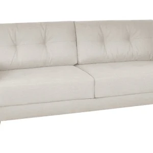 Canapé Convertible Avec Coffre 3 Places En Tissu Beige Et Bois Clair MIRA garantie de qualité 13