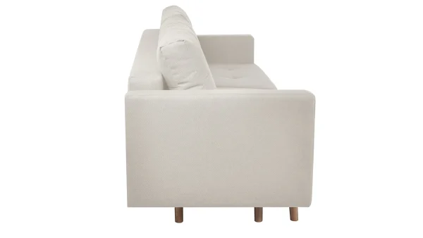 Canapé Convertible Avec Coffre 3 Places En Tissu Beige Et Bois Clair MIRA garantie de qualité 5