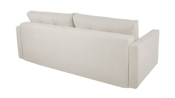 Canapé Convertible Avec Coffre 3 Places En Tissu Beige Et Bois Clair MIRA garantie de qualité 6