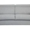 Canapé Convertible Avec Têtières Ajustables 3 Places En Tissu Gris Clair Avec Matelas 18 Cm NORO 29