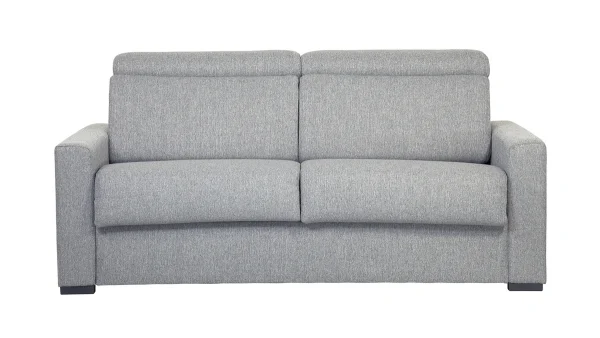 Canapé Convertible Avec Têtières Ajustables 3 Places En Tissu Gris Clair Avec Matelas 18 Cm NORO outlet soldes 1