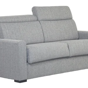 Canapé Convertible Avec Têtières Ajustables 3 Places En Tissu Gris Clair Avec Matelas 18 Cm NORO outlet soldes 11