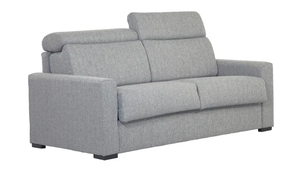 Canapé Convertible Avec Têtières Ajustables 3 Places En Tissu Gris Clair Avec Matelas 18 Cm NORO outlet soldes 3