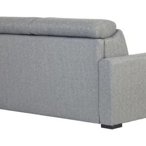 Canapé Convertible Avec Têtières Ajustables 3 Places En Tissu Gris Clair Avec Matelas 18 Cm NORO outlet soldes 17