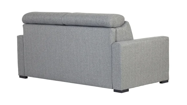 Canapé Convertible Avec Têtières Ajustables 3 Places En Tissu Gris Clair Avec Matelas 18 Cm NORO outlet soldes 6