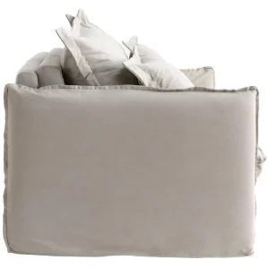 Canapé Convertible Déhoussable En Coton Beige Avec Matelas 13 Cm ALDO 16