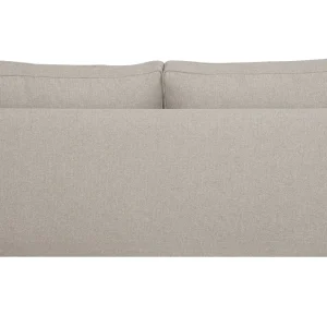 marque pas cher Canapé Convertible Scandinave 3 Places En Tissu Beige Et Bois Clair Avec Matelas 10 Cm PAPEL 20