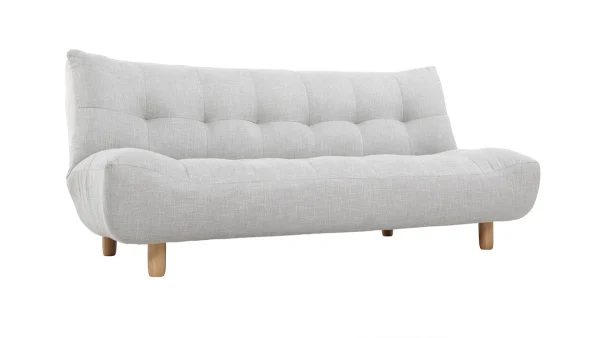 Canapé Convertible Scandinave 3 Places En Tissu Gris Clair Et Bois Clair YUMI grande qualité 3